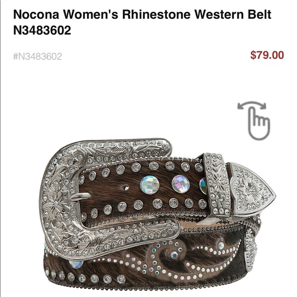 Nocona Accessories Nwot Western Sparkle Cowhide Belt M Poshmark